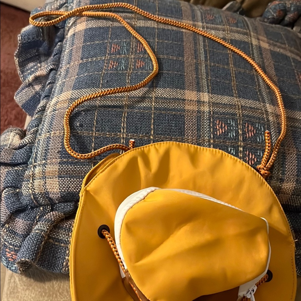Vibrant Yellow hat bag with Zipper Closure